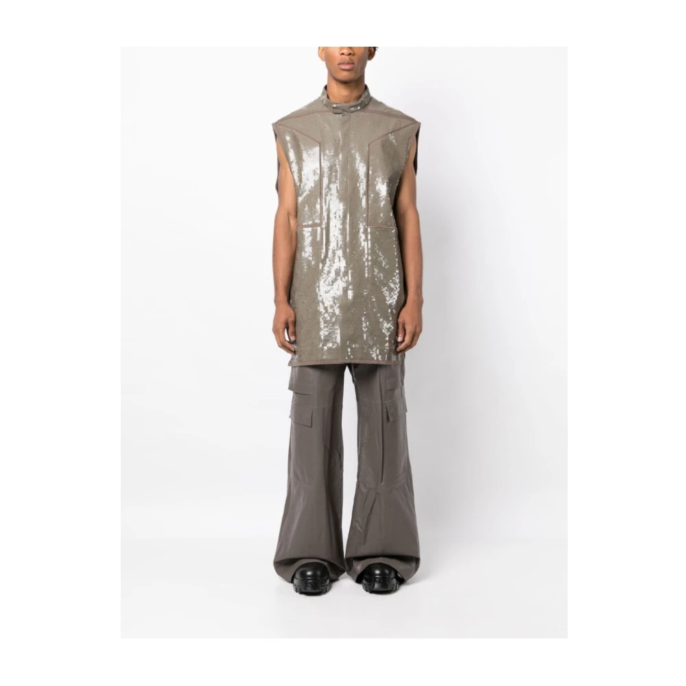 Rick Owens Geborduurde Teem1 Vest Beige Heren