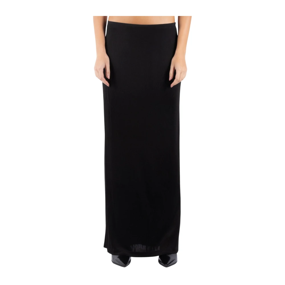 Helmut Lang Zwarte Viscose Rok Black Dames