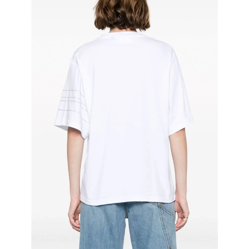Gcds Wit Logo T-Shirt Stijlvolle Upgrade White Dames