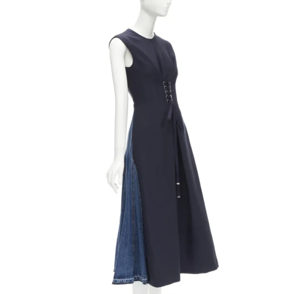 Alexander McQueen Pre-owned Denim dresses Blue Dames