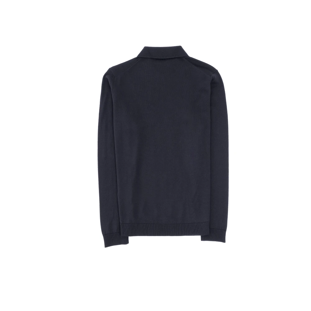 Roberto Collina Merino Polo Shirt Blue Heren
