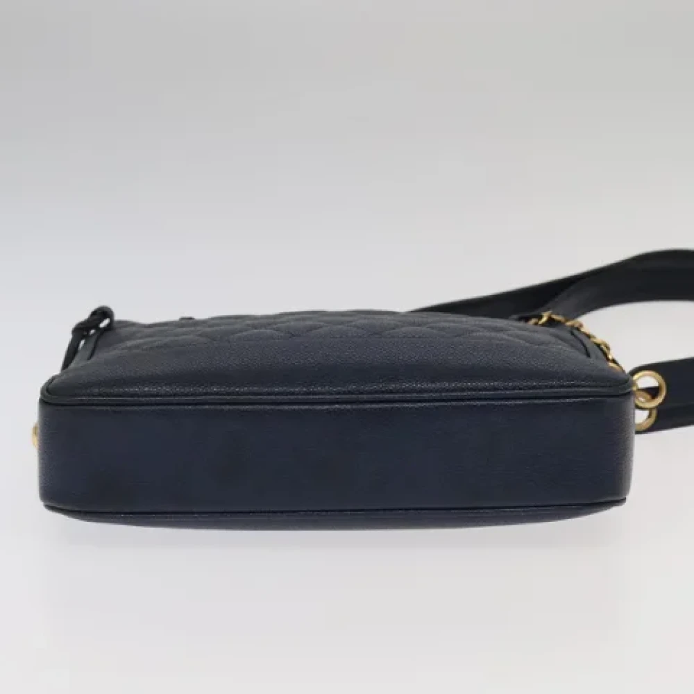 Chanel Vintage Pre-owned Leather chanel-bags Blue Dames