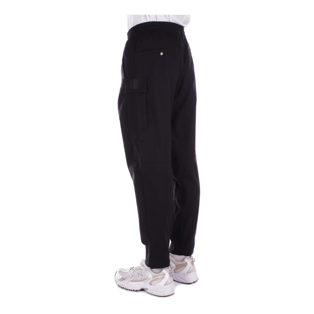 C.P. Company Zwarte Metropolis Broek Logo Zijrits Black Heren