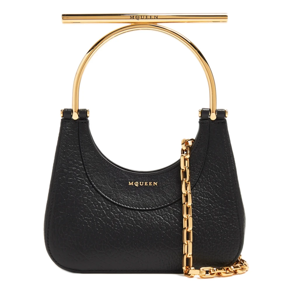 Alexander mcqueen Mini Cross-Bar Handtas in Zwart Leer Black Dames