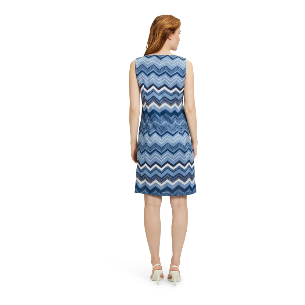 Betty Barclay Elegant Kant Jurk met Boothals Blue Dames