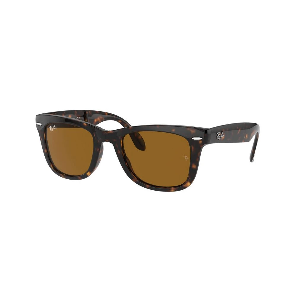 Ray-Ban Men's Brown Sunglasses, 50 Mm, Folding Wayfarer Sunglasses