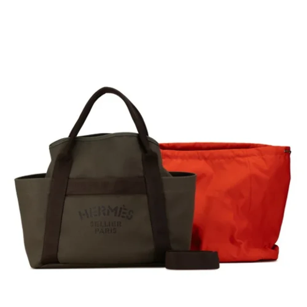 Hermès Vintage Pre-owned Canvas shoulder-bags Brown Dames