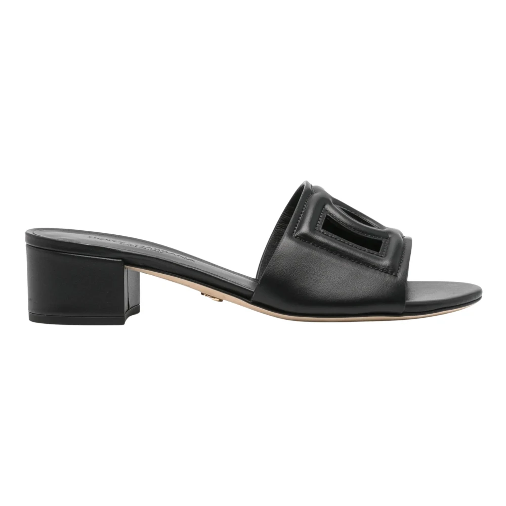 Dolce & Gabbana , Heeled Mules, Female, Black, 7 Uk, Bianca Sliders