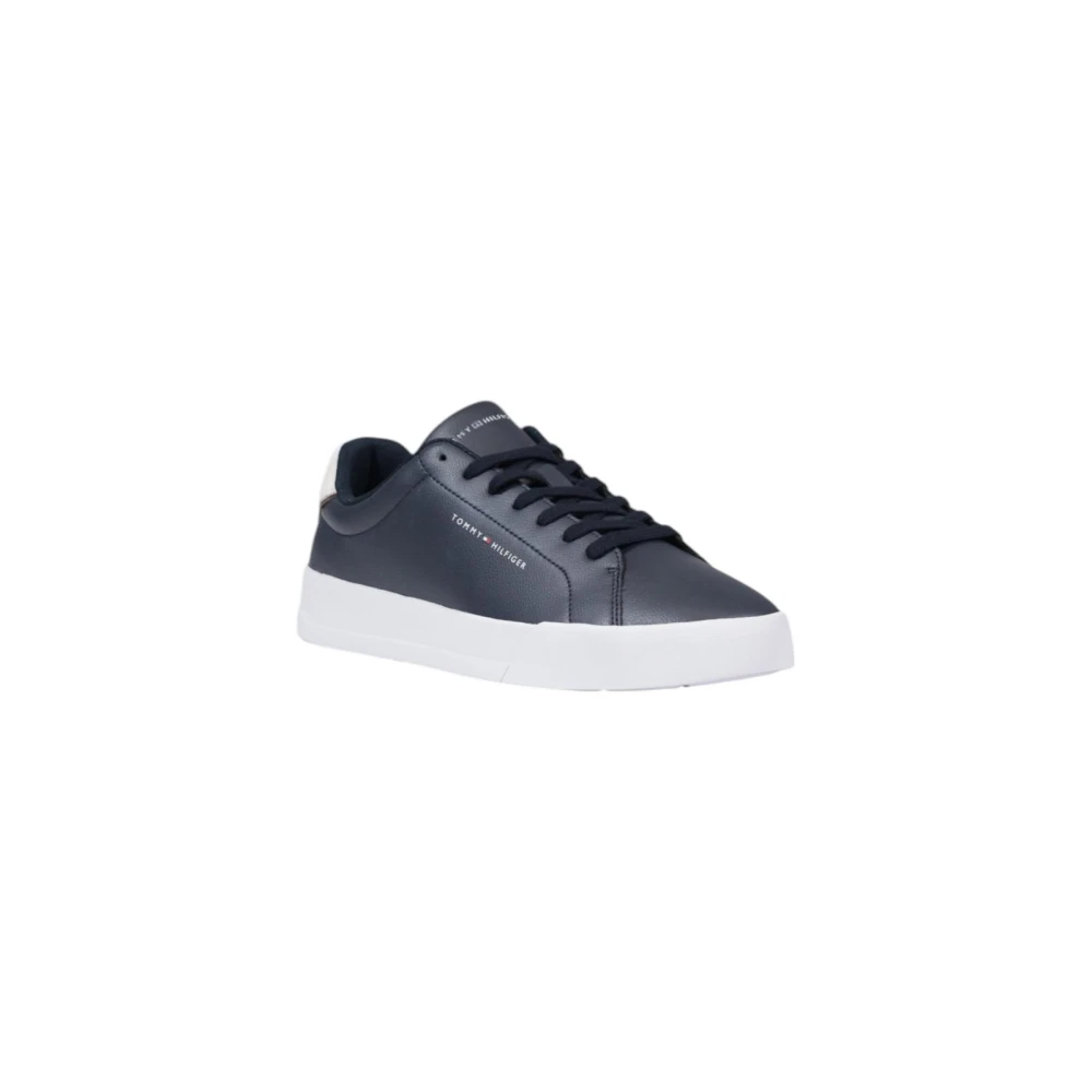 Tommy Hilfiger Men's Blue/Black Court Leather Detailed Trainer - Desert Sky - Size 10.5 - Image 10