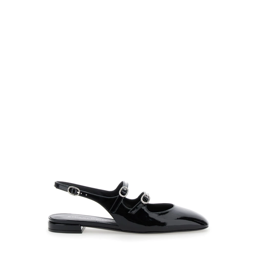 Stuart Weitzman Svart Klack Slingback Skor Black, Dam