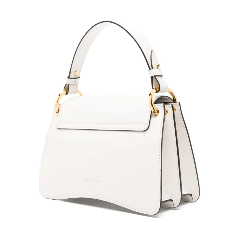 Coccinelle Witte Foldover Tas met Afneembare Band White Dames