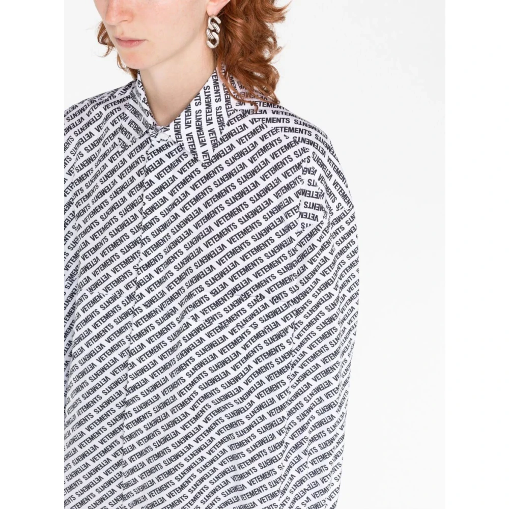 Vetements Witte Geknipte Shirt Multicolor Dames