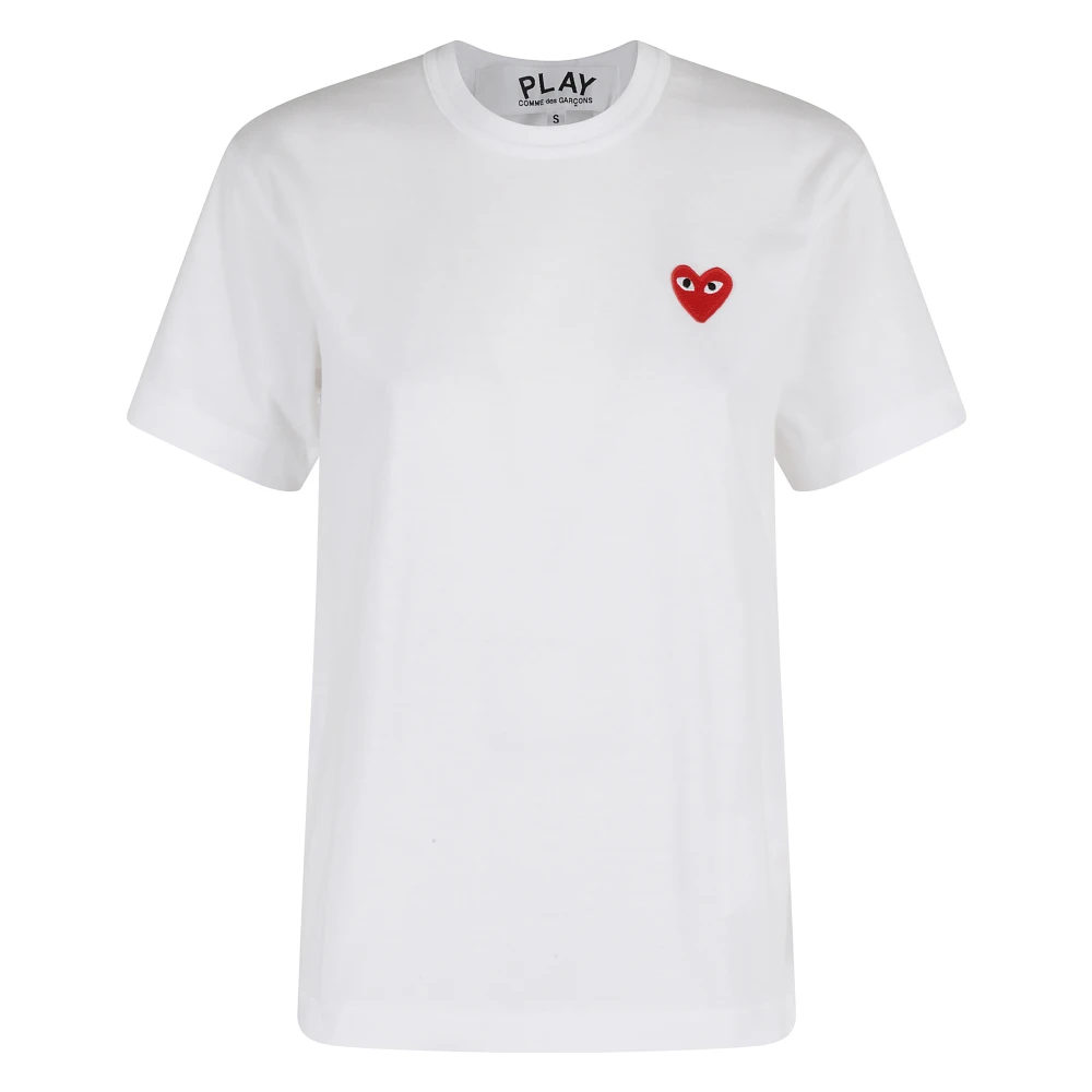 Comme des Garçons Play Rood Hart T-shirt White Dames