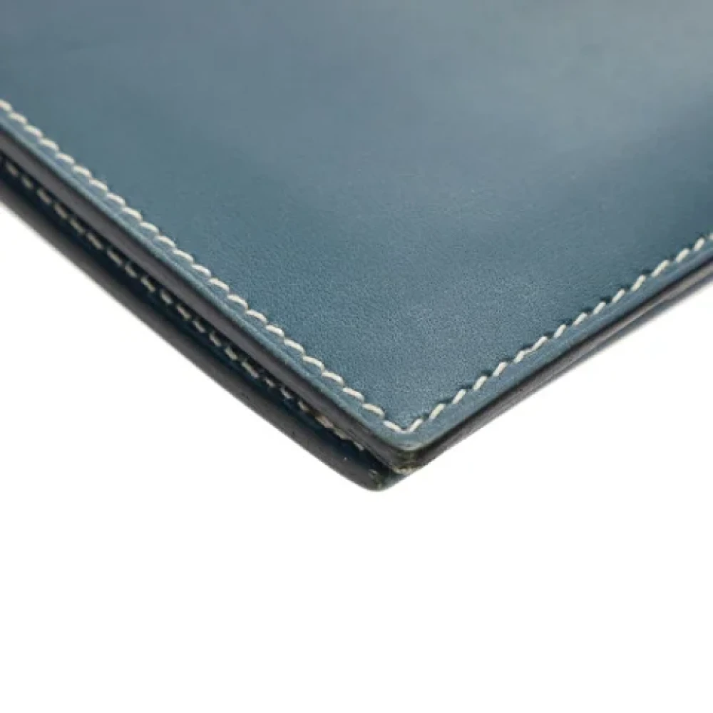Hermès Vintage Pre-owned Leather wallets Blue Dames
