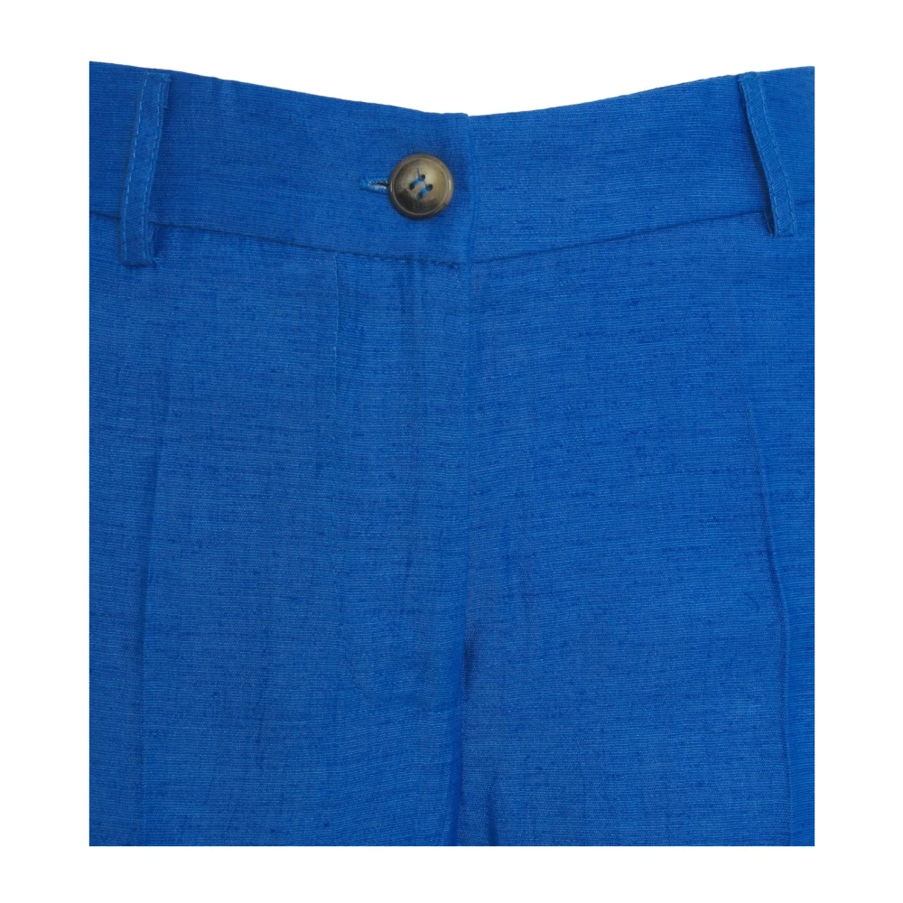 Kaos Blauwe Wijde Linnen Broek Blue Dames