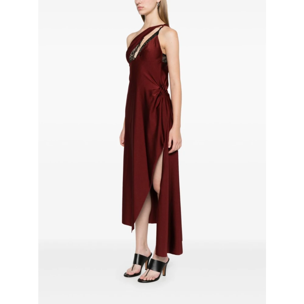 Coperni Bloedrode one-shoulder lange jurk Red Dames