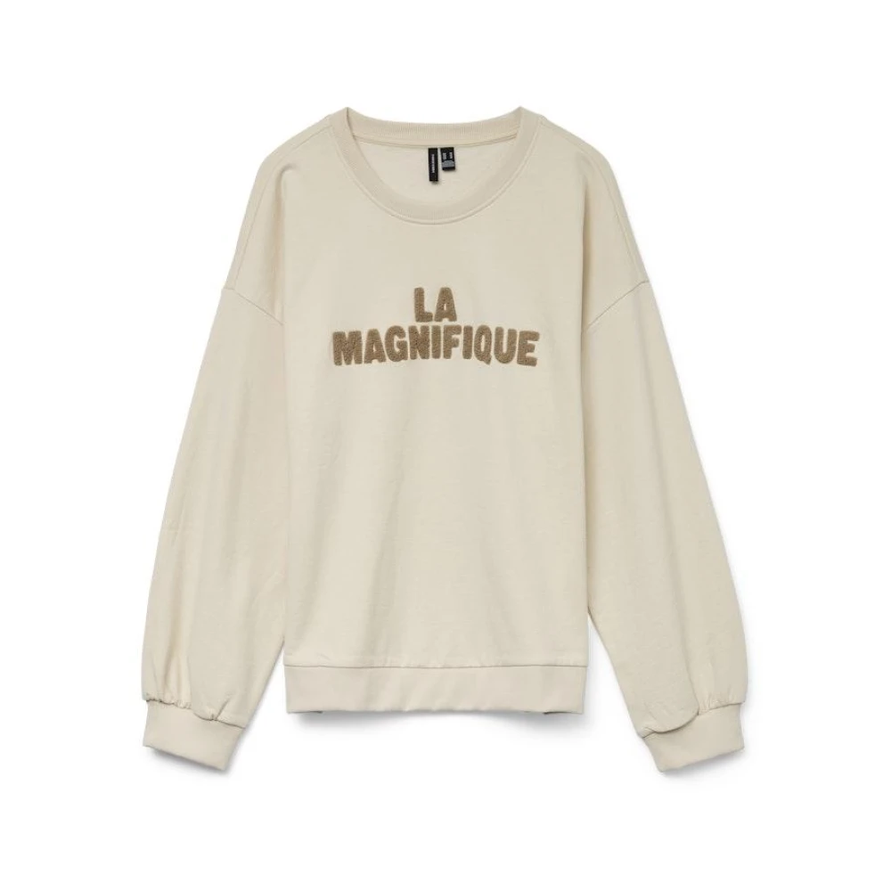 Vero Moda Indiase Tekst Geborduurde Sweater Beige Dames