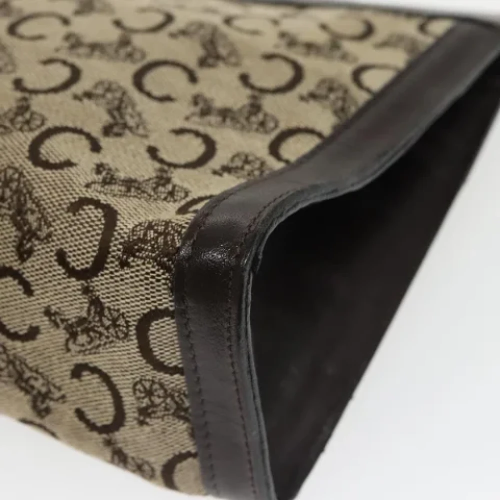Celine Vintage Pre-owned Canvas clutches Beige Dames