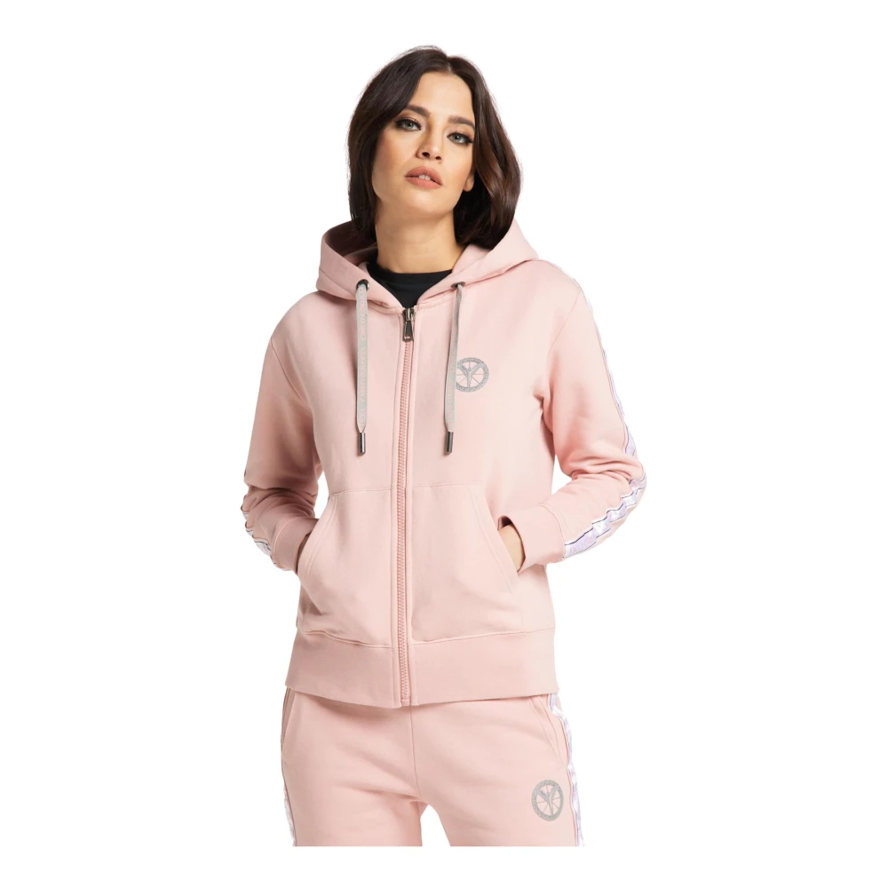 Carlo Colucci Women's Pink Zip-Throughs, L, Distinct Zip-Through Sweatshirt For