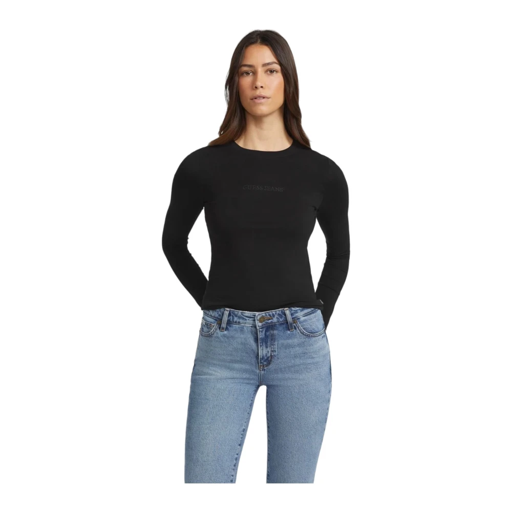 Guess Lange Mouw T-shirt Black Dames