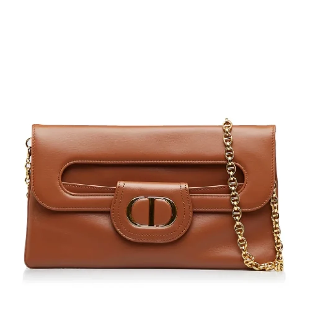 Dior Vintage Pre-owned Leather shoulder-bags Brown Dames