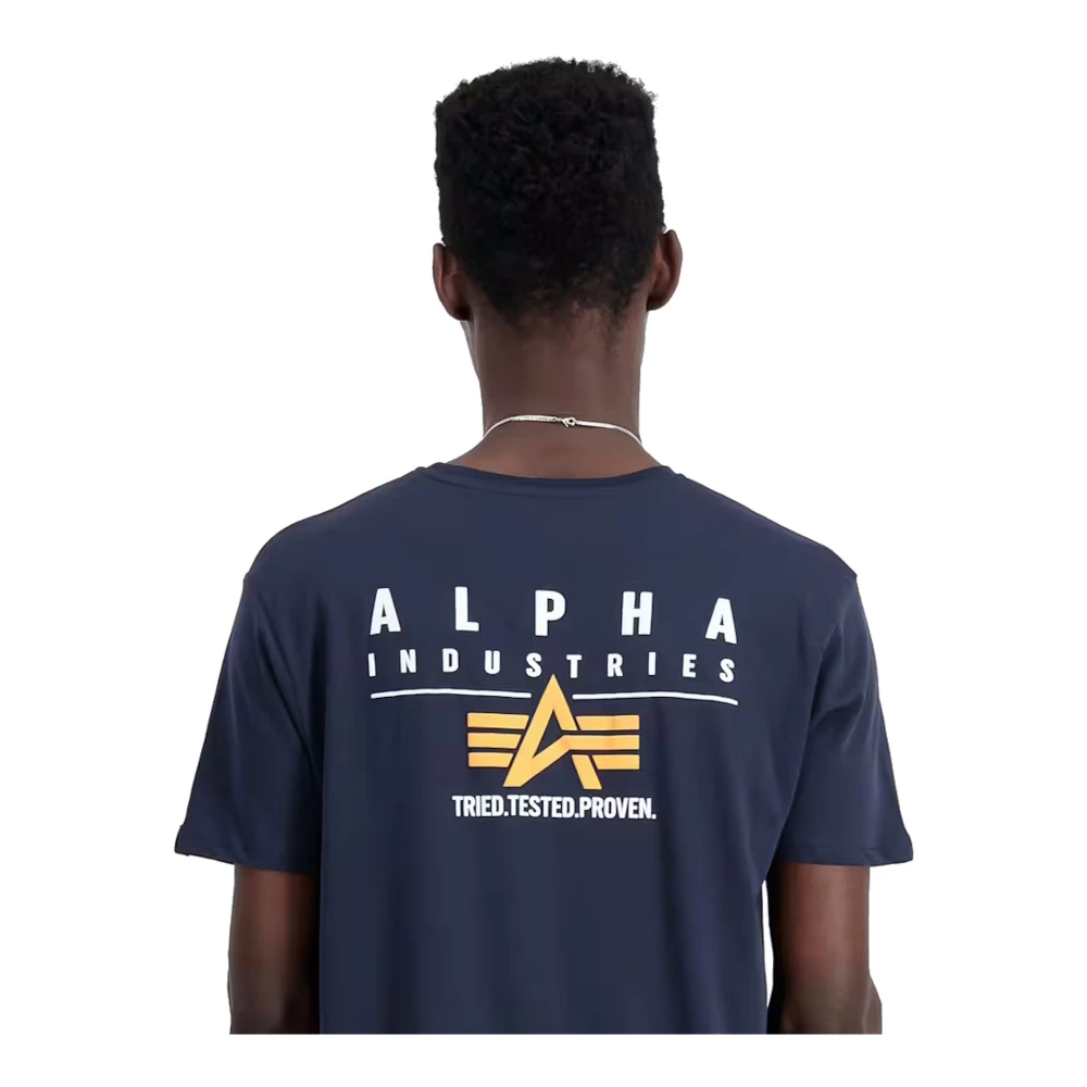 alpha industries Dynamisch Puff Print Heren T-shirt Blue Heren