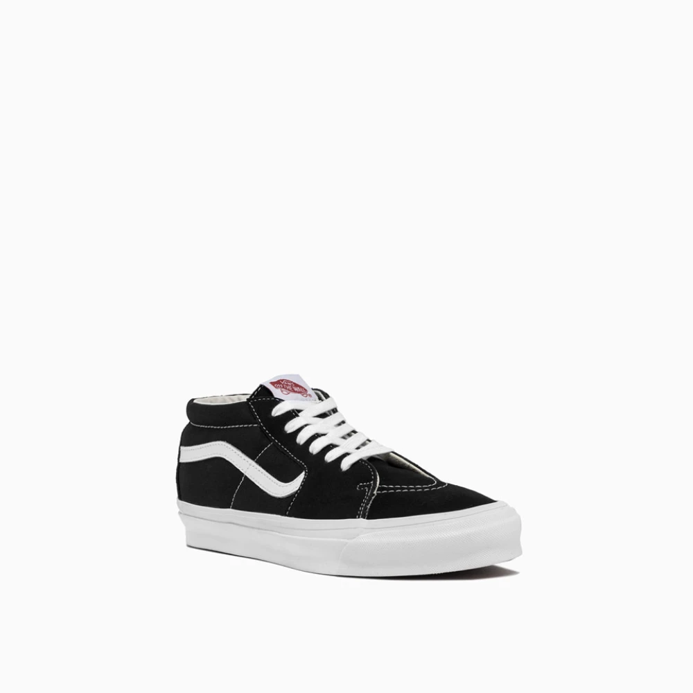 Vans Canvas Sneakers met Suède Details Black Heren