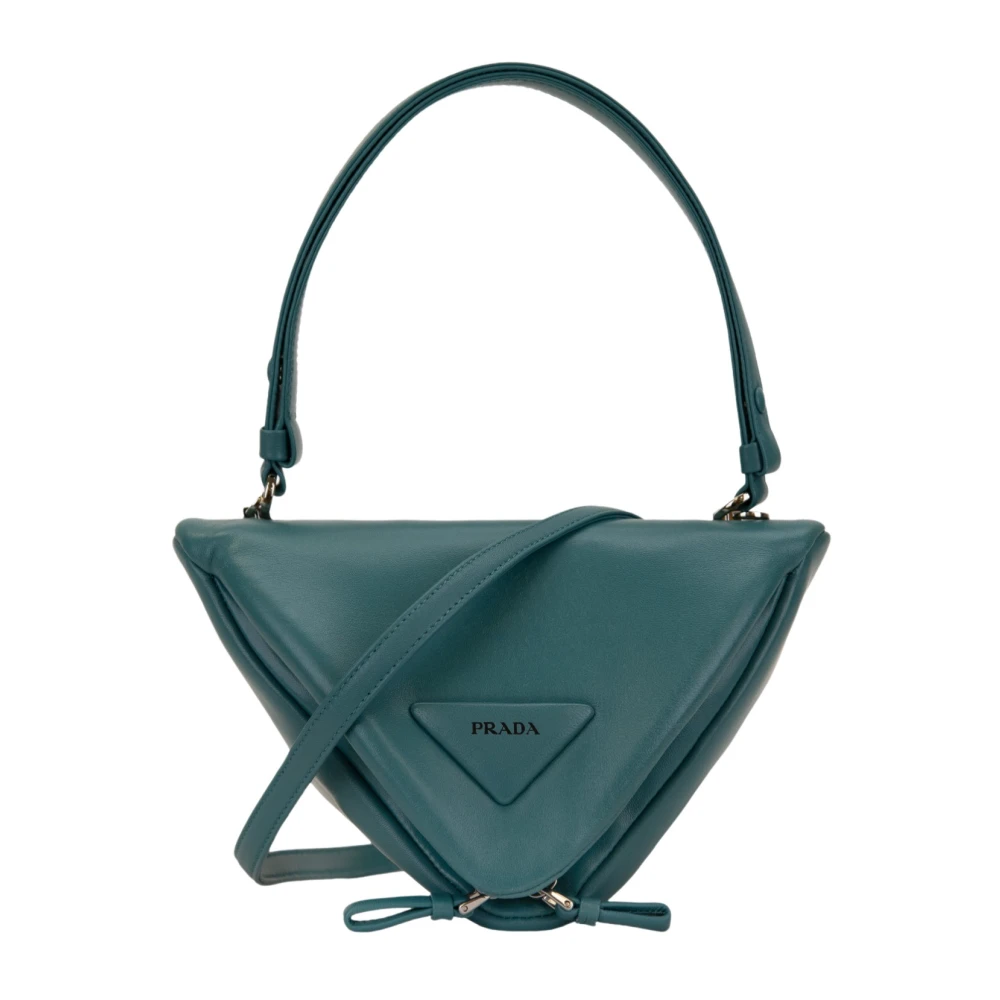 Prada Women's Green Triangle Shoulder Bag - Cross Body Bags - One Size - Bags