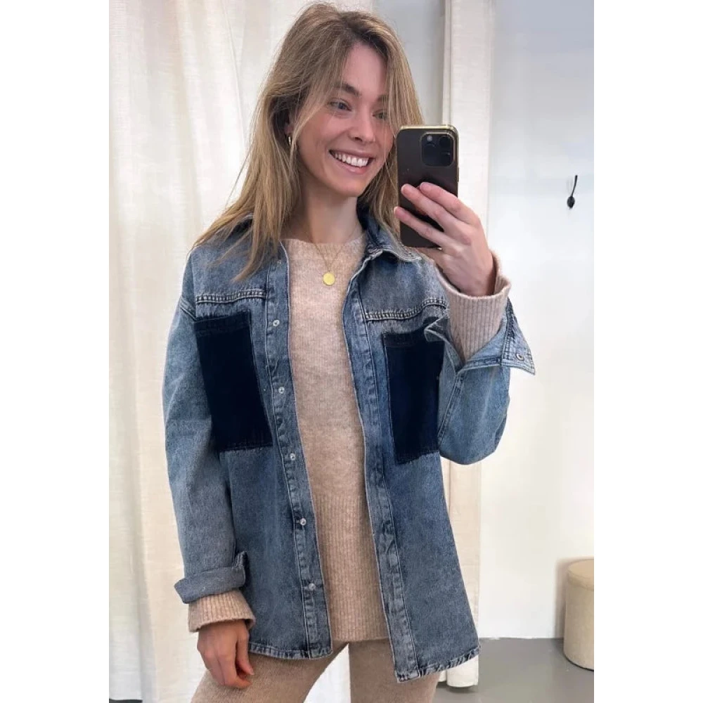 Norr Lichtblauwe Denim Blouse Jack Blue Dames