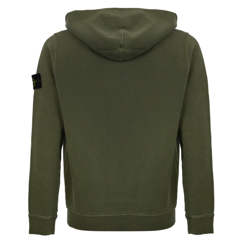 Stone Island Groene Katoenen Hoodie met Rits Green Heren