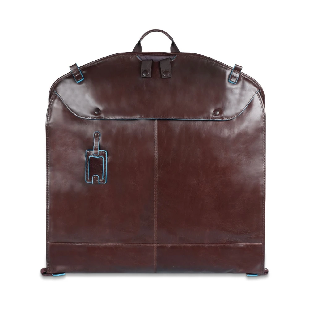 Piquadro Slanke Blauwe Vierkante Lijn Hanger Brown Heren