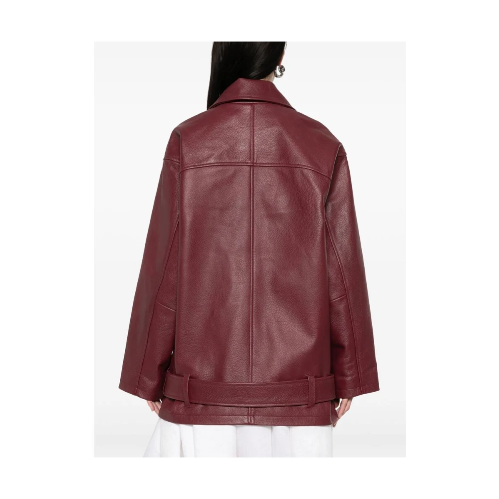 Remain Birger Christensen Rode Rits-Front Geriemde Buitenkleding Jas Red Dames