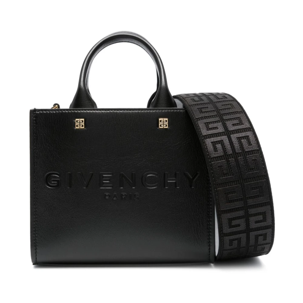 Givenchy Logo Debossed Mini Tote Tas Black Dames