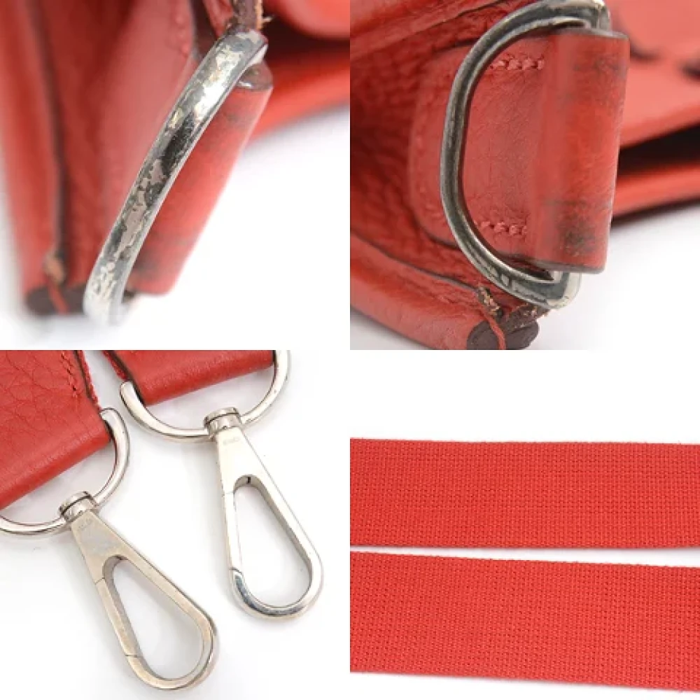Hermès Vintage Pre-owned Leather crossbody-bags Red Dames