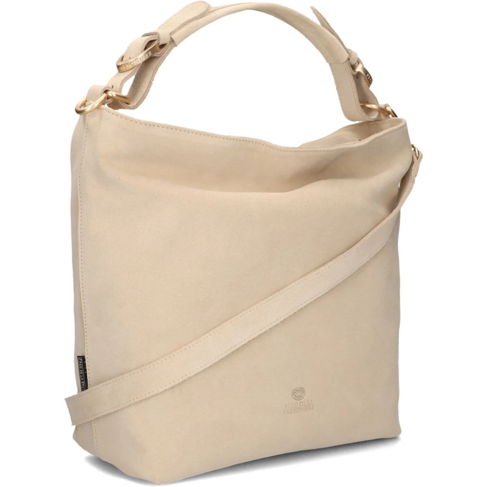 Fred de la Bretoniere Elegante Wanda Schoudertas Suede Beige Dames