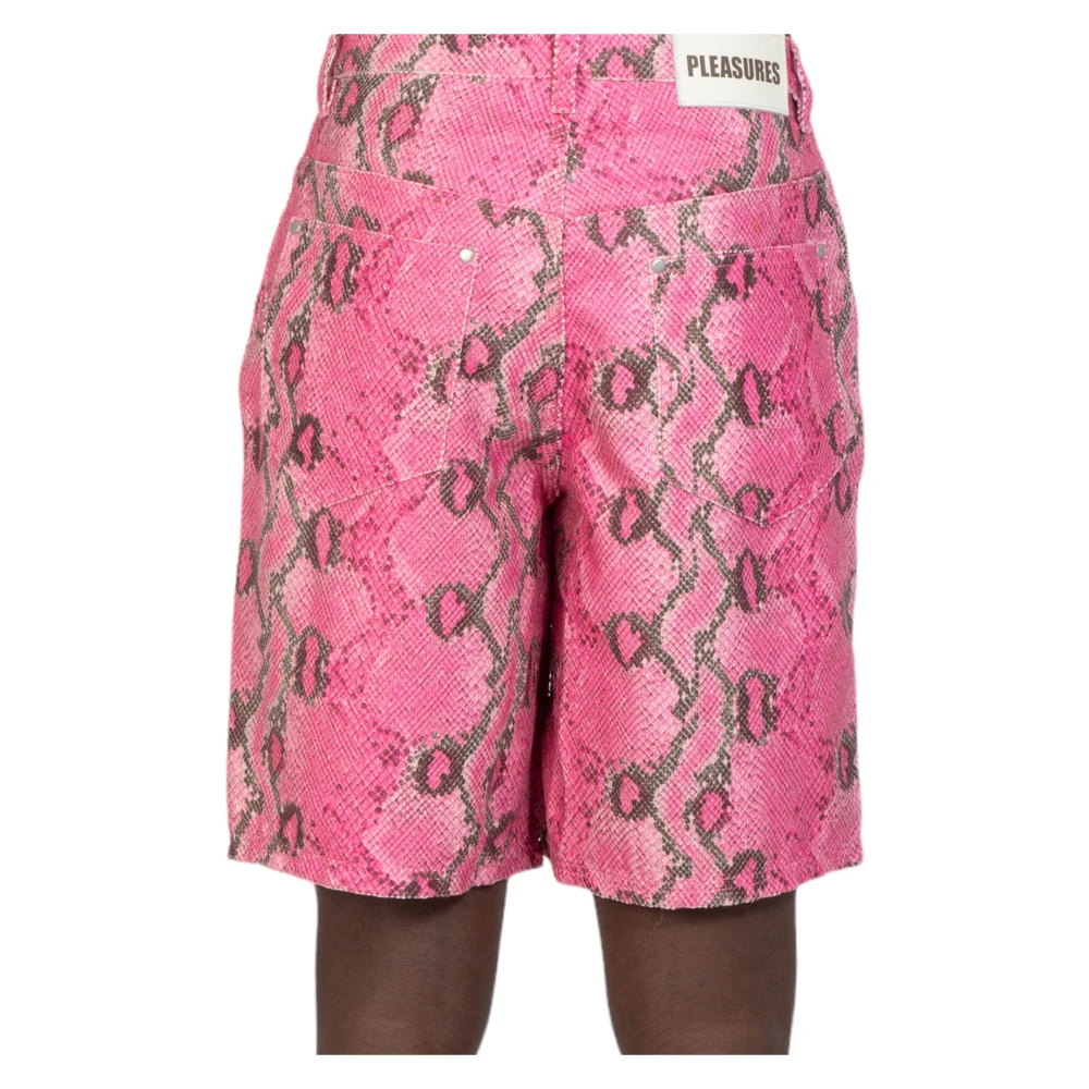 Pleasures Roze Gebroken Rammel Shorts Pink Heren