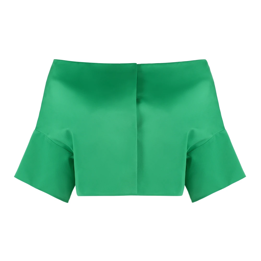 P.a.r.o.s.h. Geknoopte Off-Shoulder Bolero Jas Green Dames