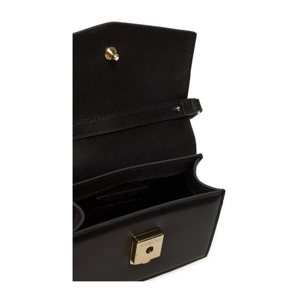 PATRIZIA PEPE Zwarte leren mini crossbody tas Black Dames
