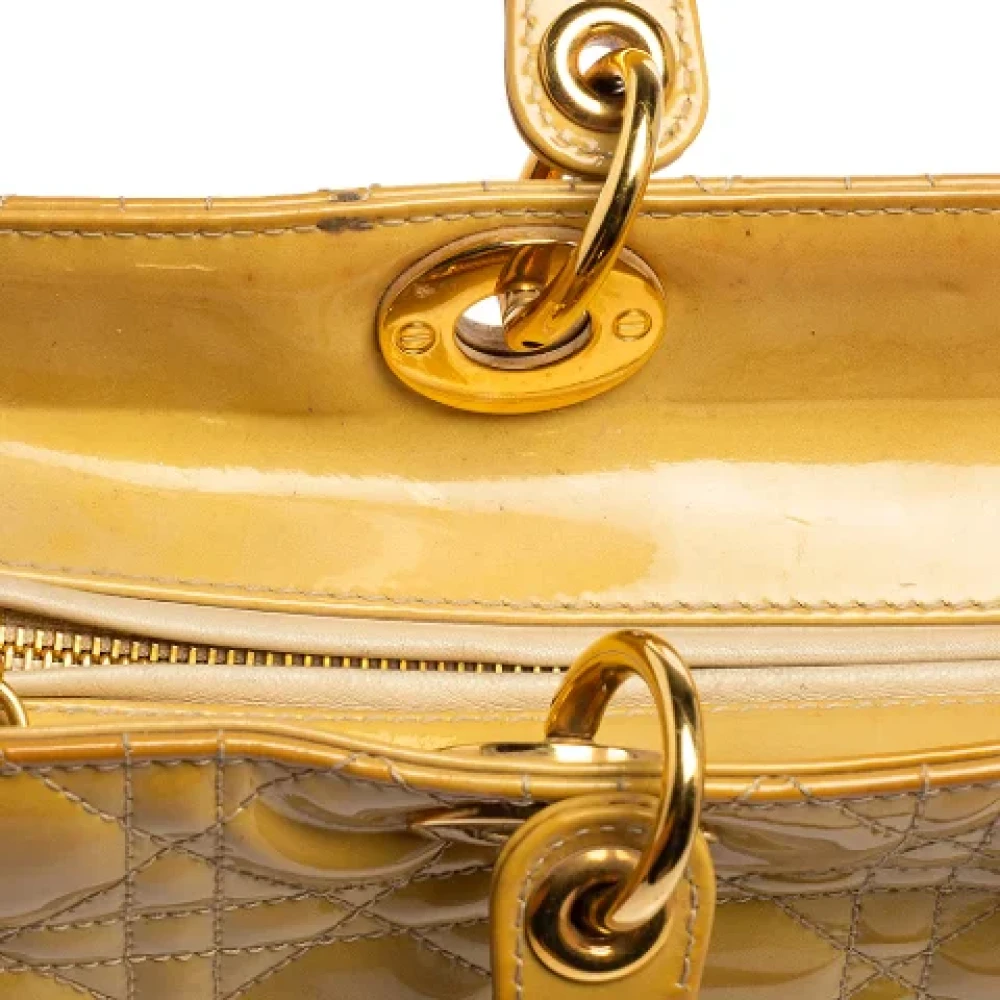 Dior Vintage Pre-owned Leather totes Yellow Dames