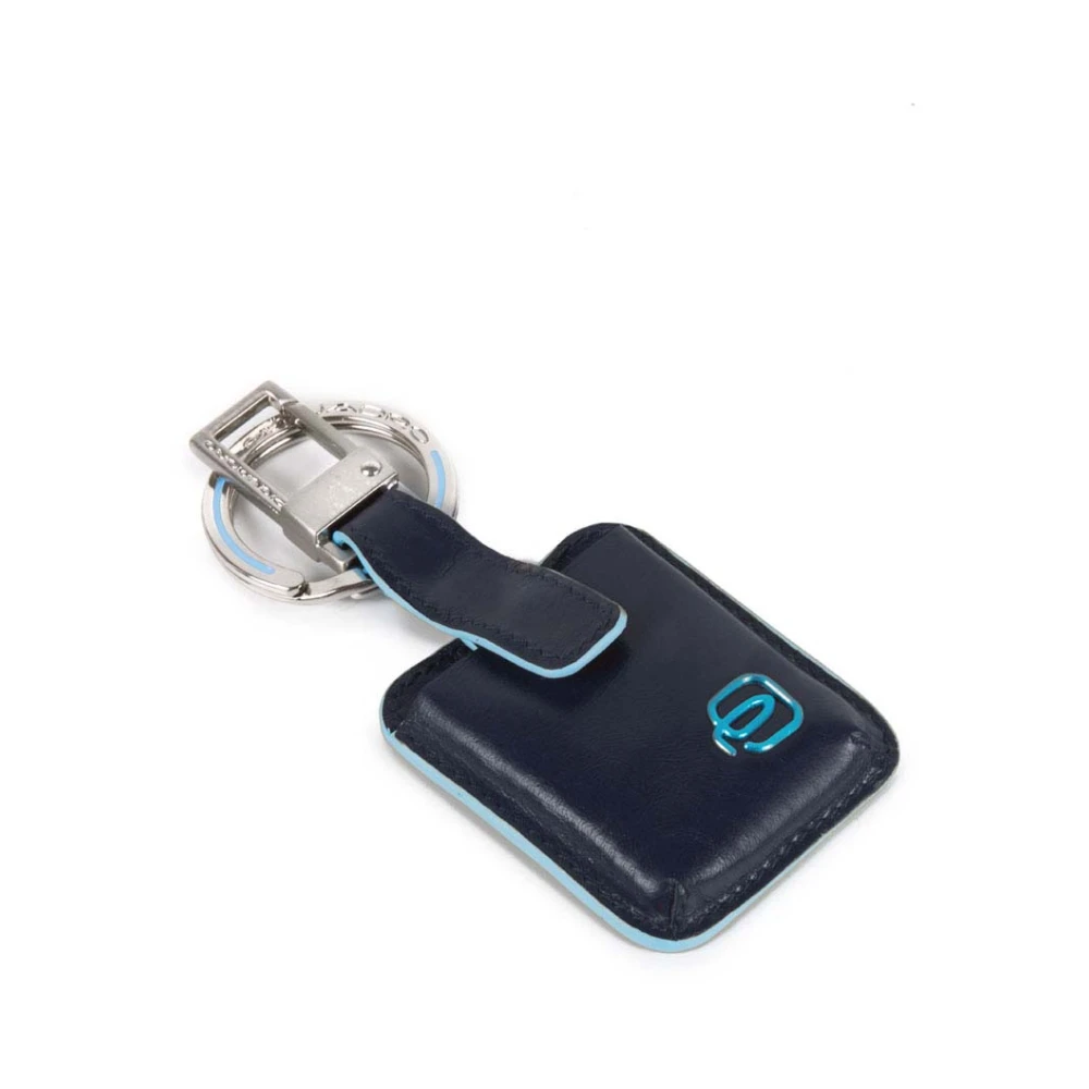 Piquadro Unisex Blå Accessoarer One Size, Läder, Carabiner Keychain With Connequ