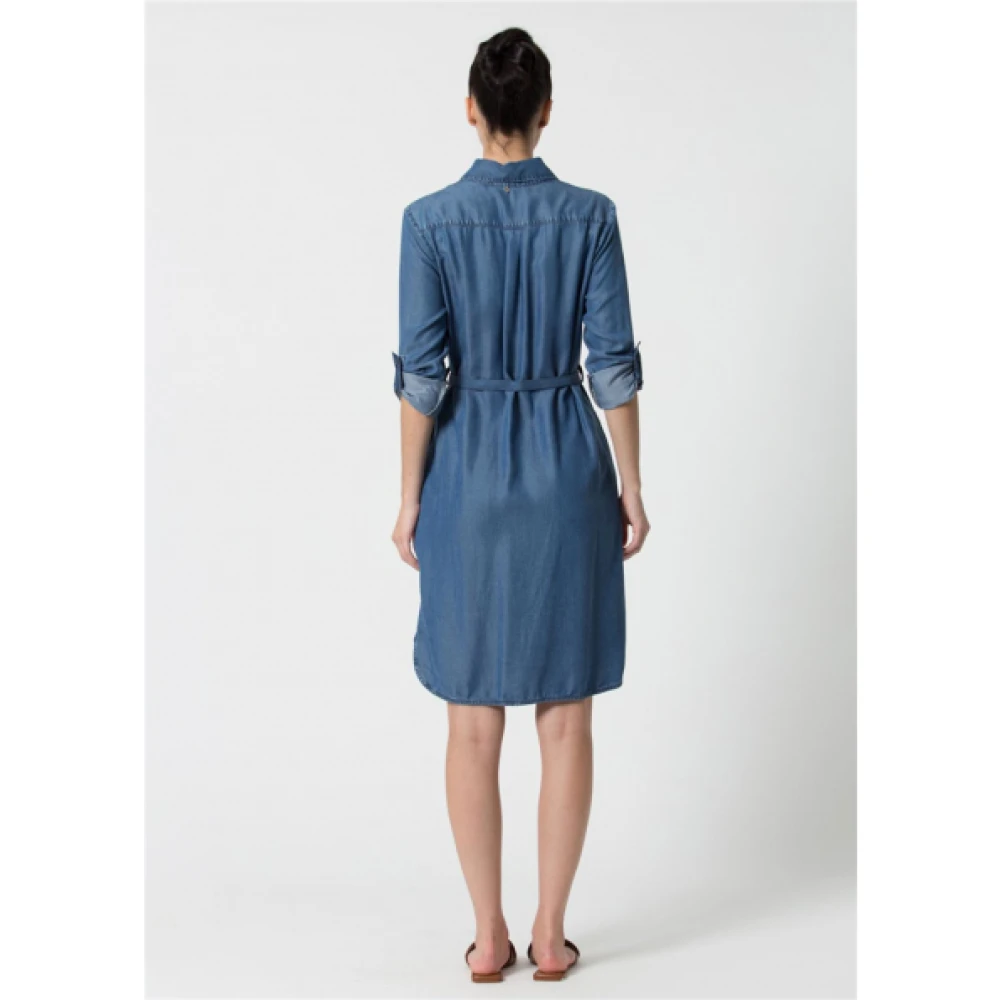 Kocca Denim overhemdjurk met borstzakken Blue Dames