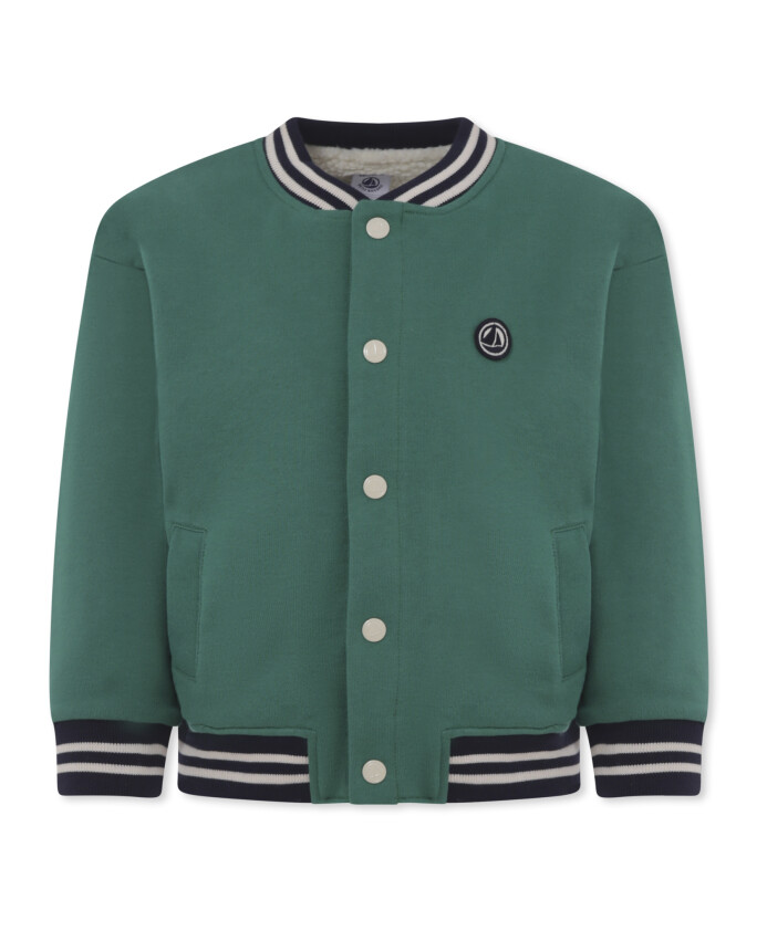 bomber-en-coton-et-shearling-vert