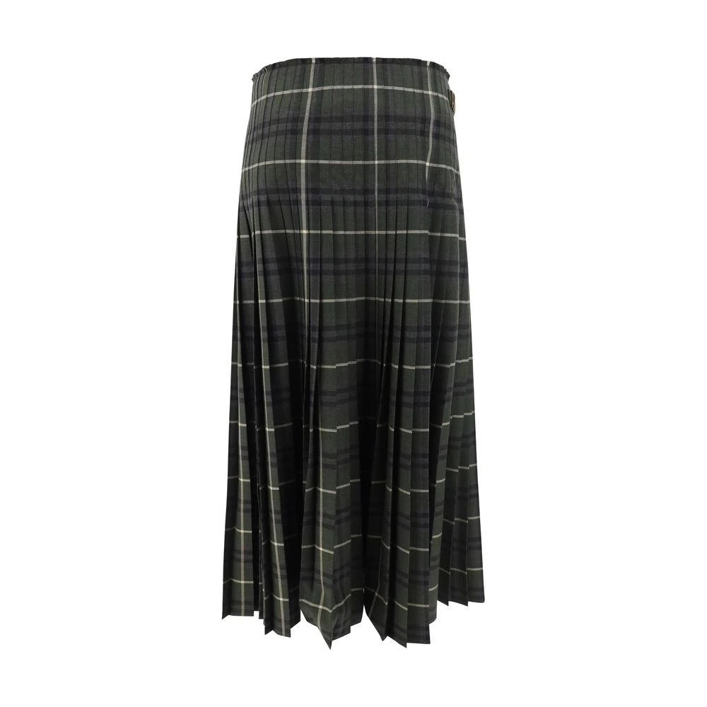 Burberry Geplooide Wollen Kilt Pareo Stijl Rok Multicolor Dames