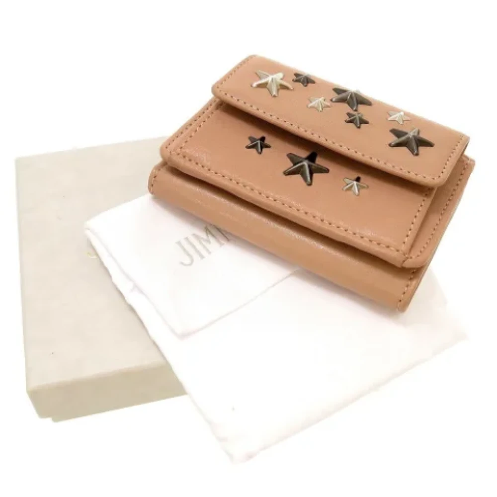 Jimmy Choo Pre-owned Leather wallets Beige Dames