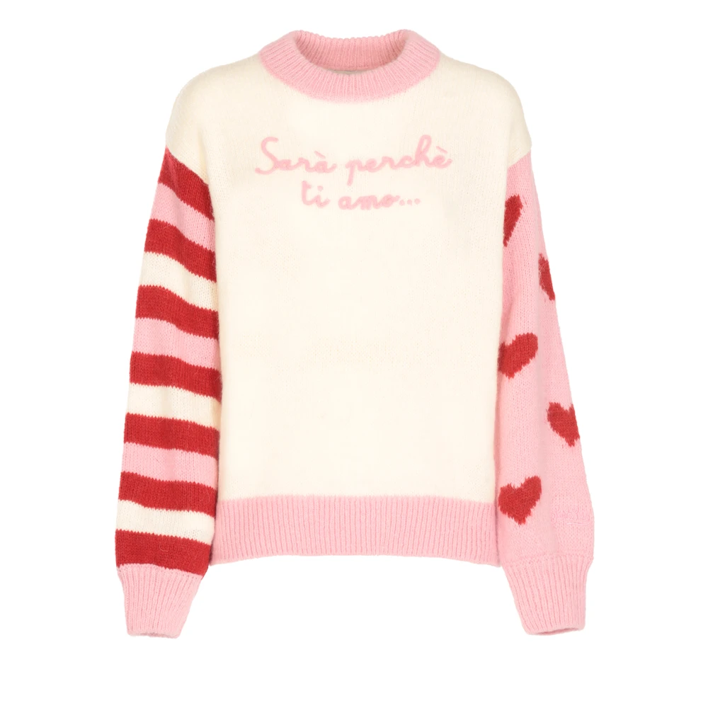 Saint Barth Ti Amo Crew Neck Sweater Beige Dames
