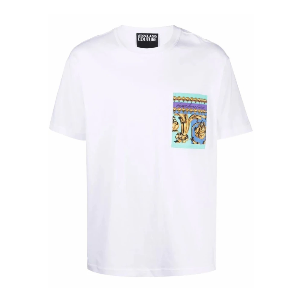 Versace Jeans Couture Barok Print Wit T-shirt en Polo White Heren