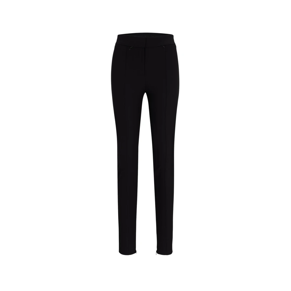 Hugo Boss Hoge Taille Zwarte Skinny Fit Broek Black Dames