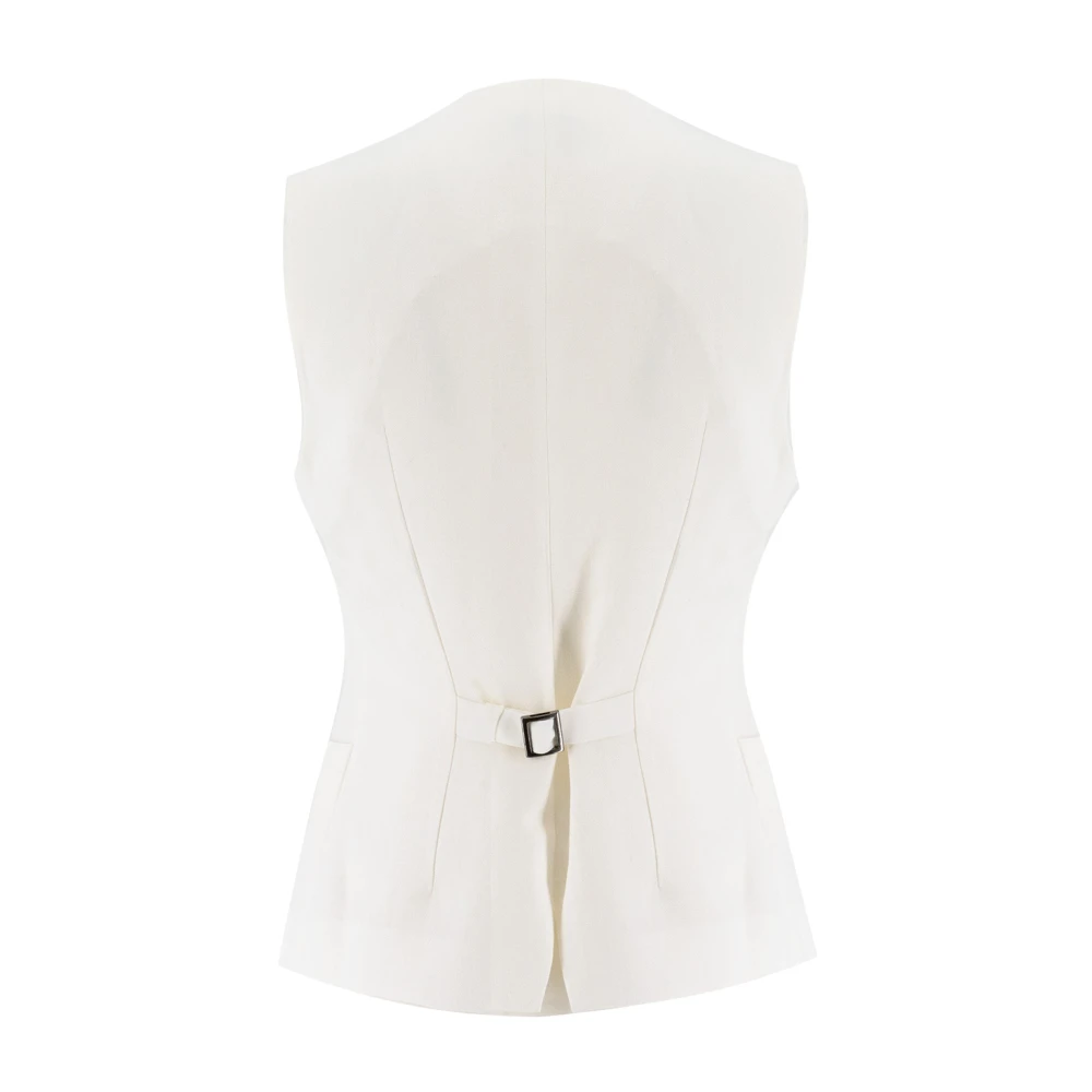 Antonelli Firenze Elegante Vest met Contrasterende Knopen White Dames