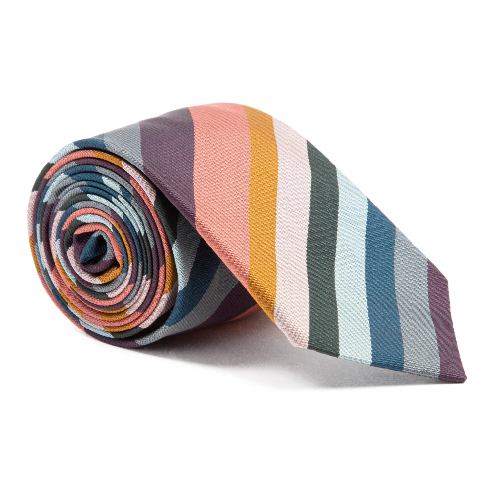 PS By Paul Smith Gestreepte Zijden Stropdas Multicolor Heren