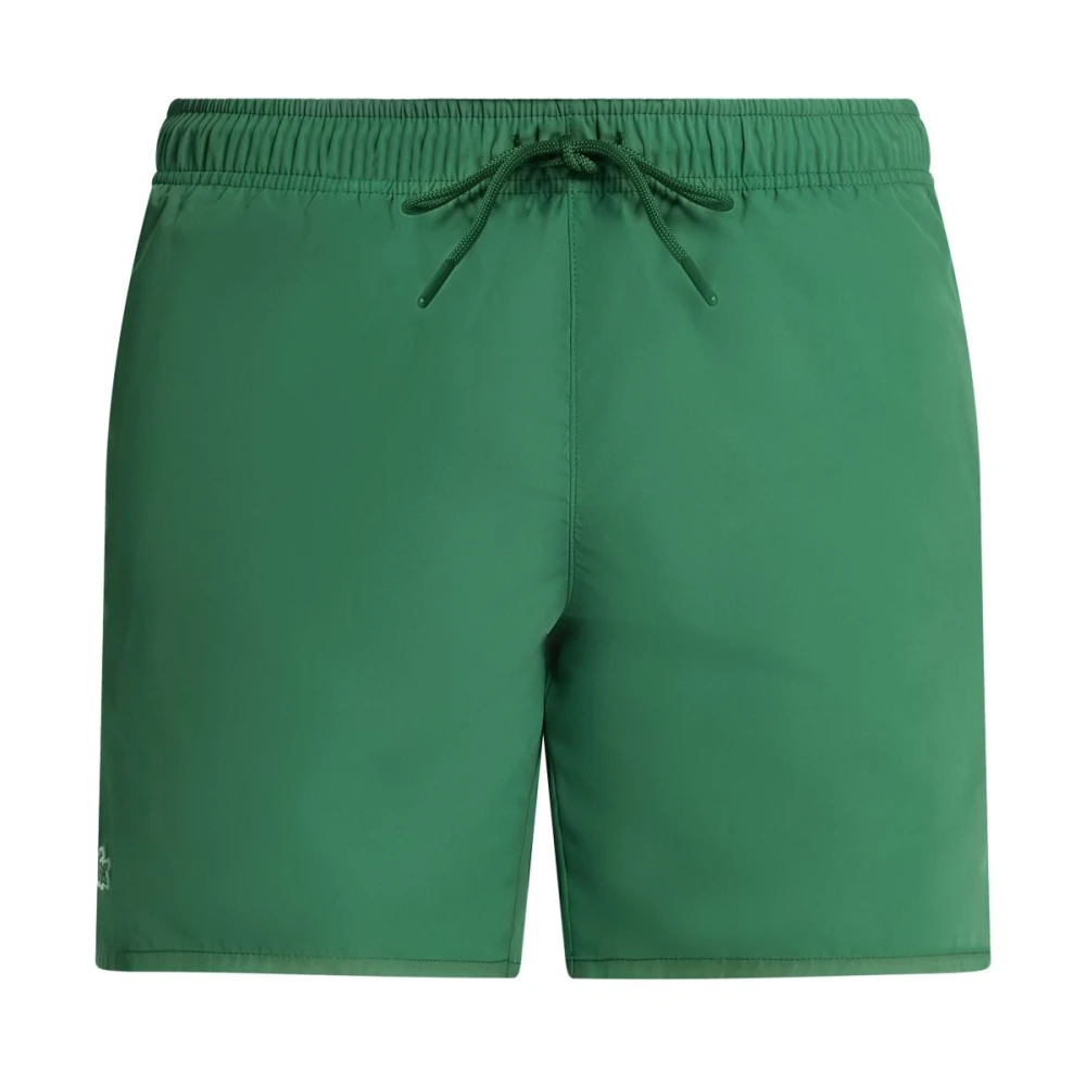 Lacoste Men's Green Logo Shorts With Drawstring Waistband - Beachwear - S - Swimwear